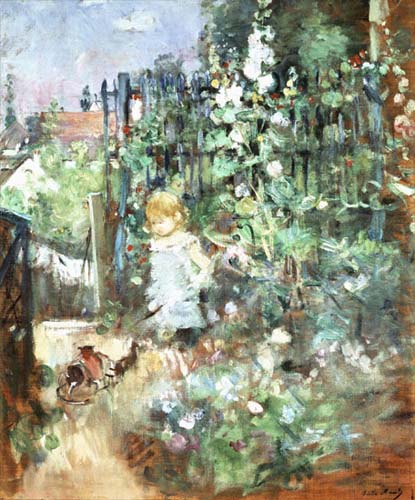 Child among Staked Roses